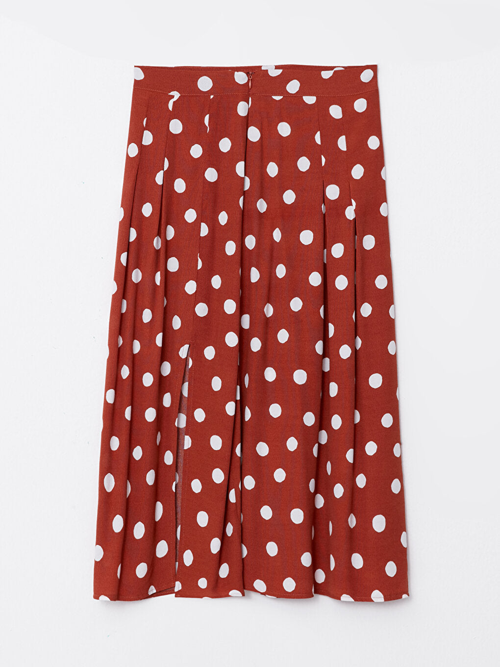 Polka Dot Viscose Women's Skirt with Zipper Waist