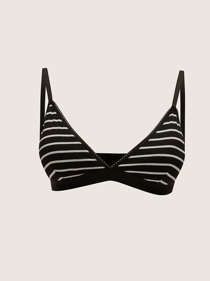 Non-wired Striped Bra