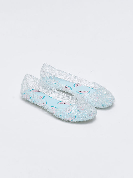 Transparent Printed Girl's Sea Shoes