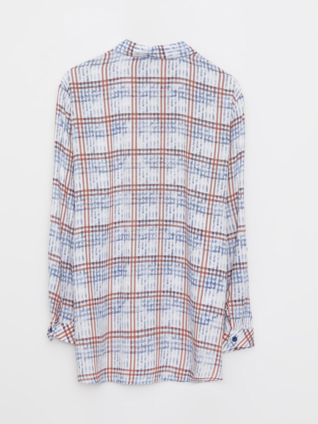 Plaid Long Sleeve Poplin Women's Shirt Tunic