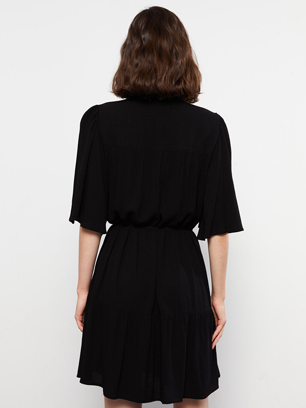 Crew Neck Plain Viscose Women's Dress