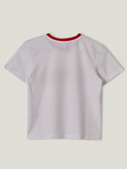 Crew Neck Printed Short Sleeve Girls' T-Shirt