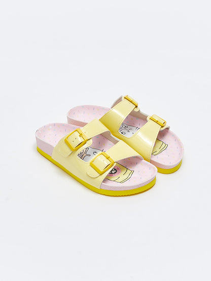 Girls' Slippers with Double Band Buckle Detail