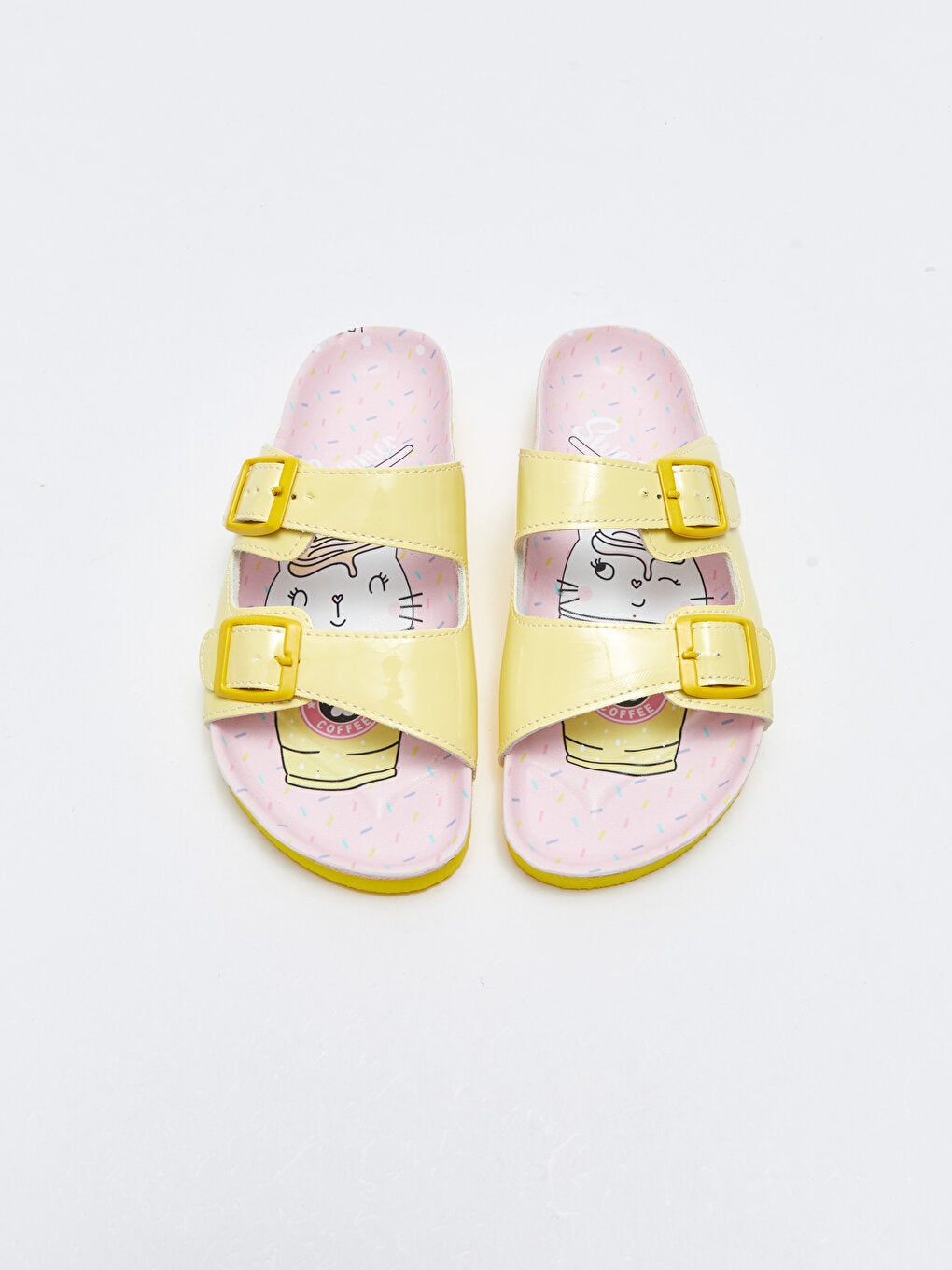 Girls' Slippers with Double Band Buckle Detail