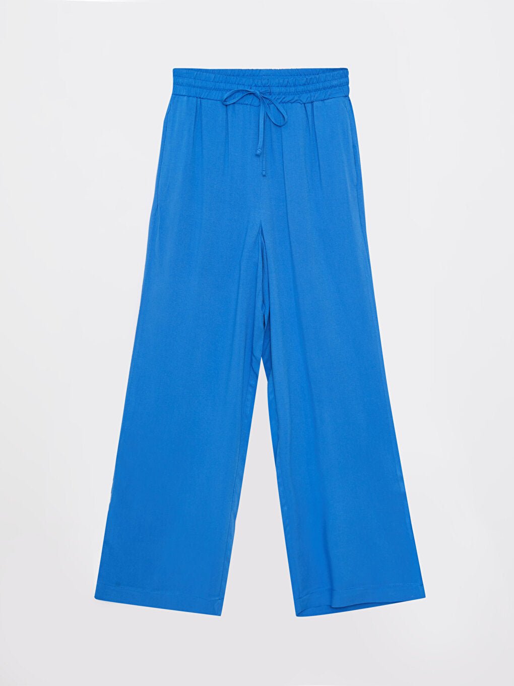 Plain Viscose Women's Palazzo Trousers with Elastic Waist