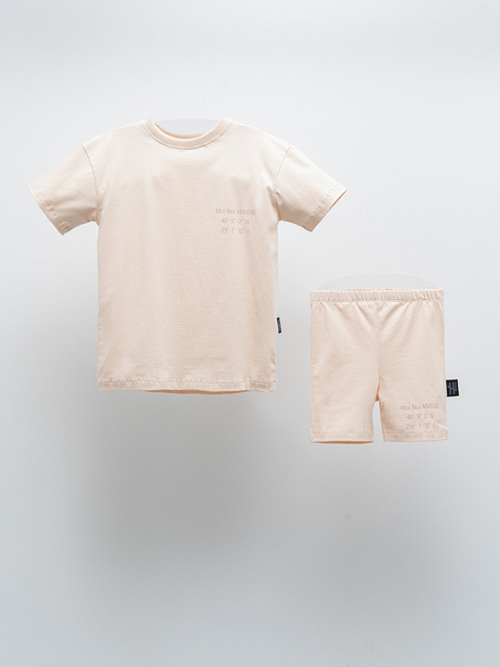 Crew Neck Short Sleeve Printed Baby T-Shirt and Shorts 2-pack