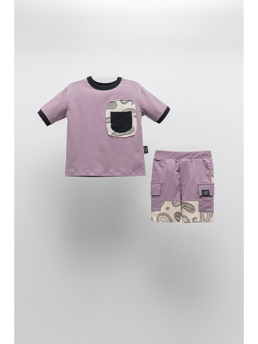 Crew Neck Short Sleeve Printed Baby T-Shirt and Shorts 2-pack