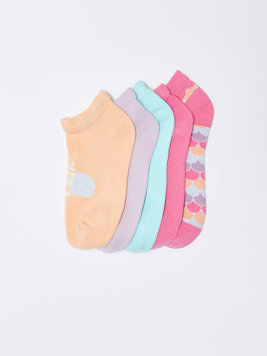 Patterned Girl's Booties Socks 5-pack