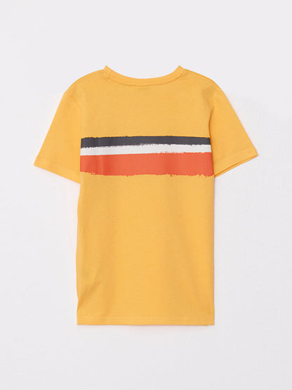 Crew Neck Printed Short Sleeve Cotton Boys' T-Shirt