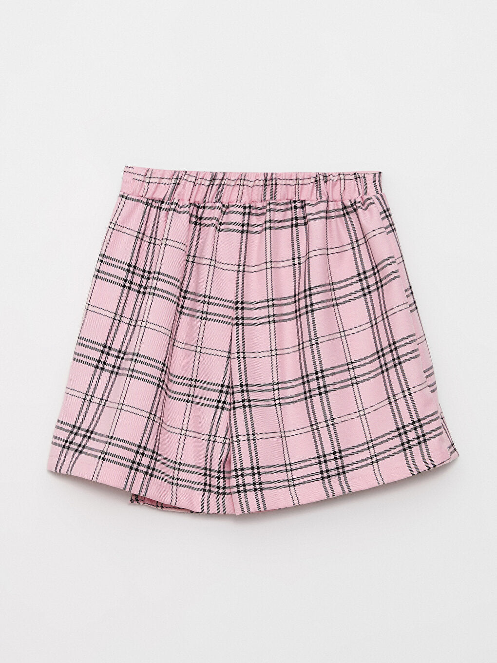 Plaid Girl's Shorts Skirt with Elastic Waist