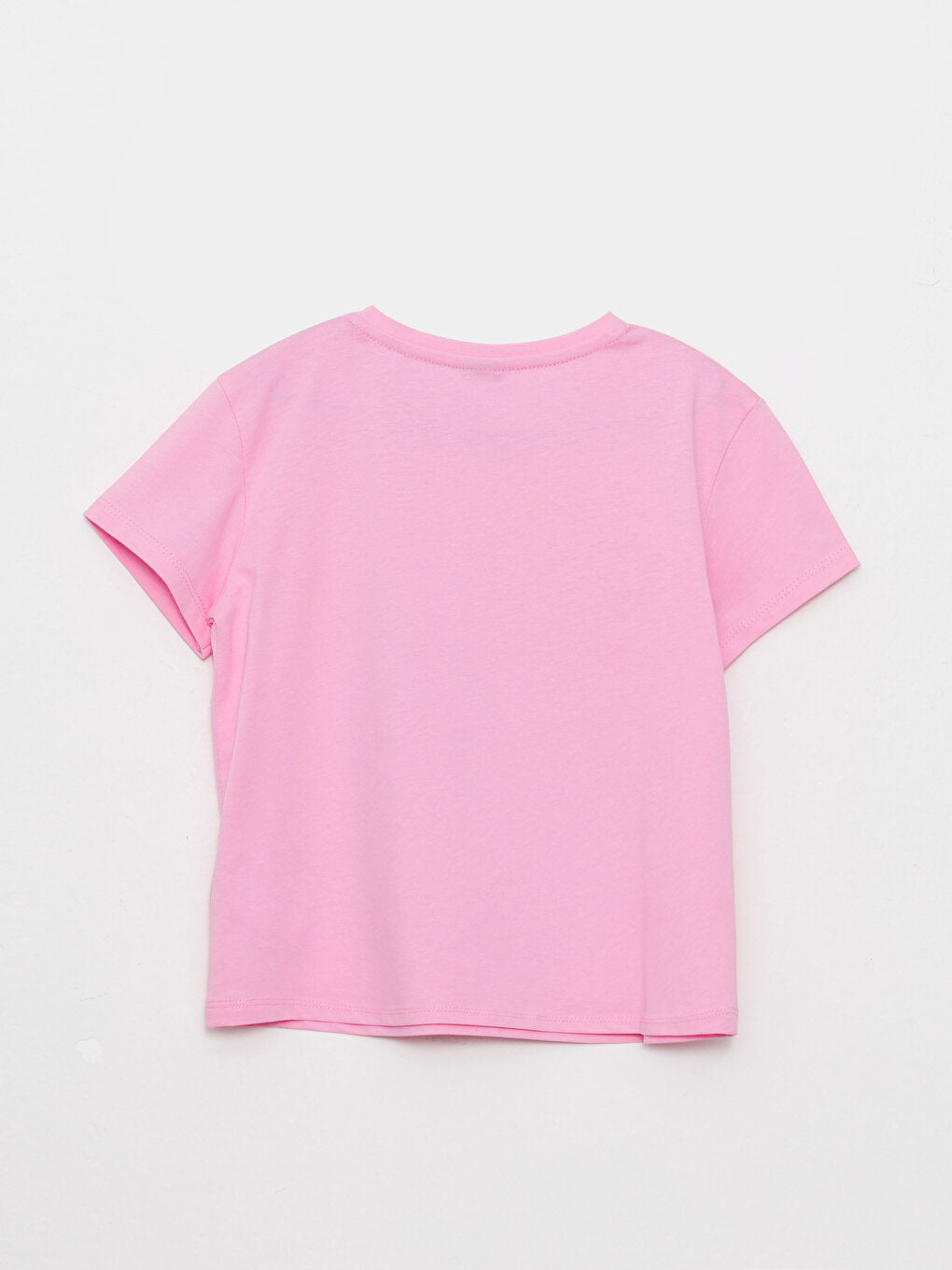 Crew Neck Printed Short Sleeve Cotton Girls' T-Shirt