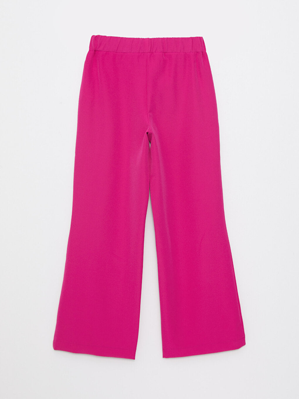 Plain Crepe Women's Trousers with Elastic Waist