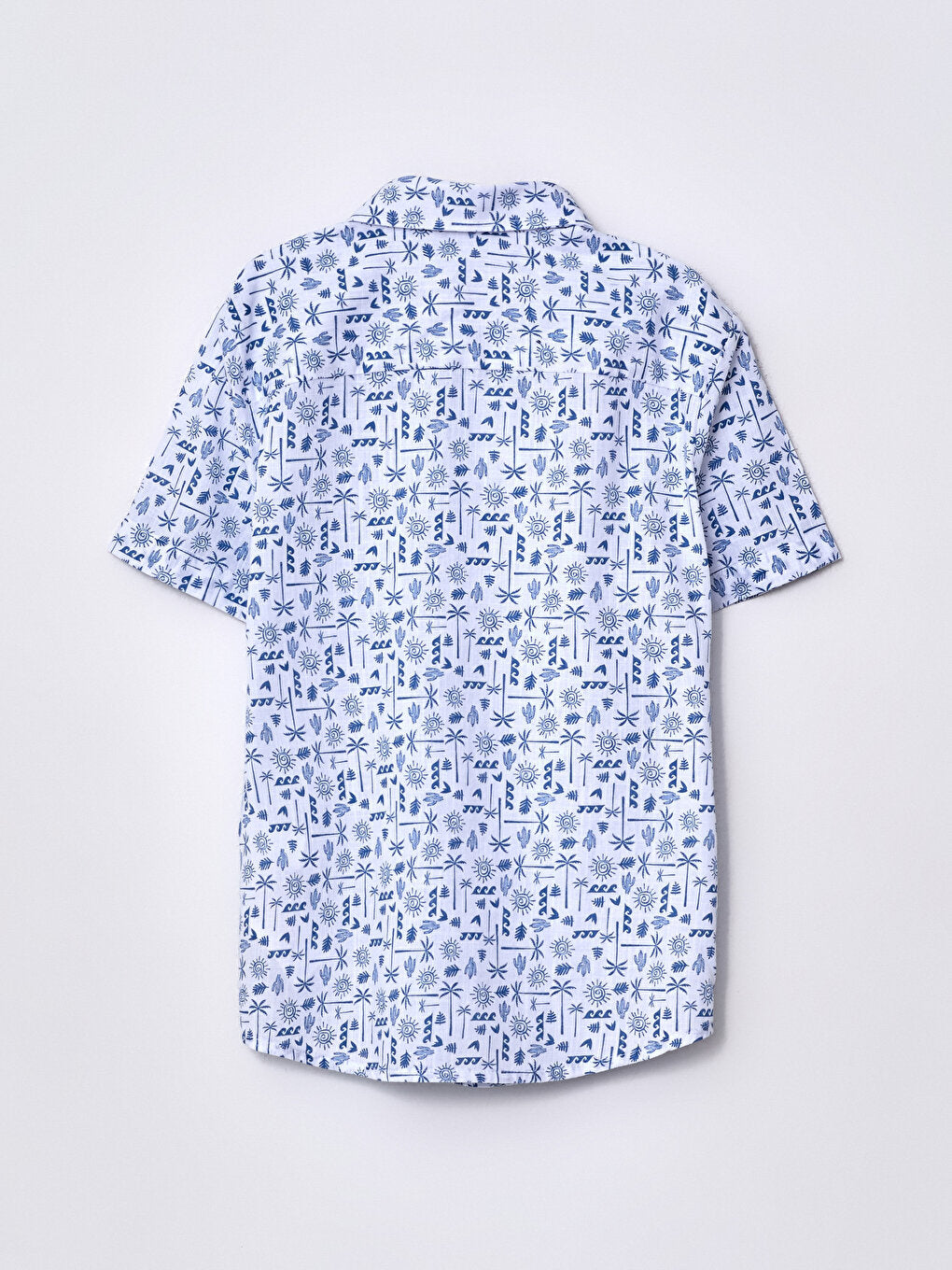 Patterned Short Sleeve Gabardine Boy's Shirt