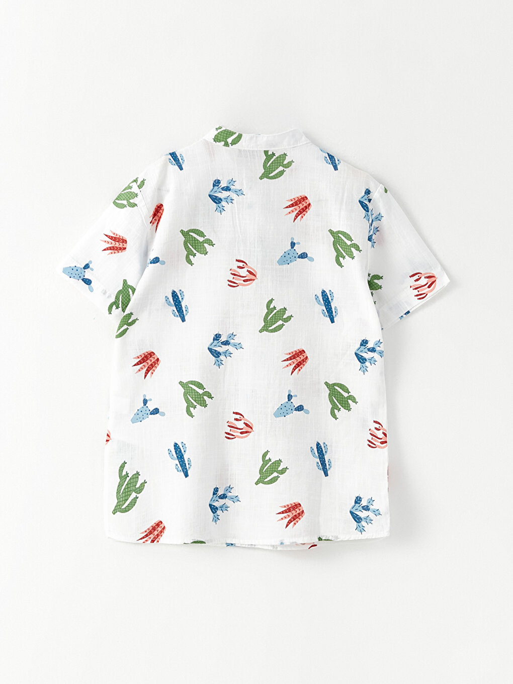 Judge Collar Patterned Short Sleeve Gabardine Boy's Shirt