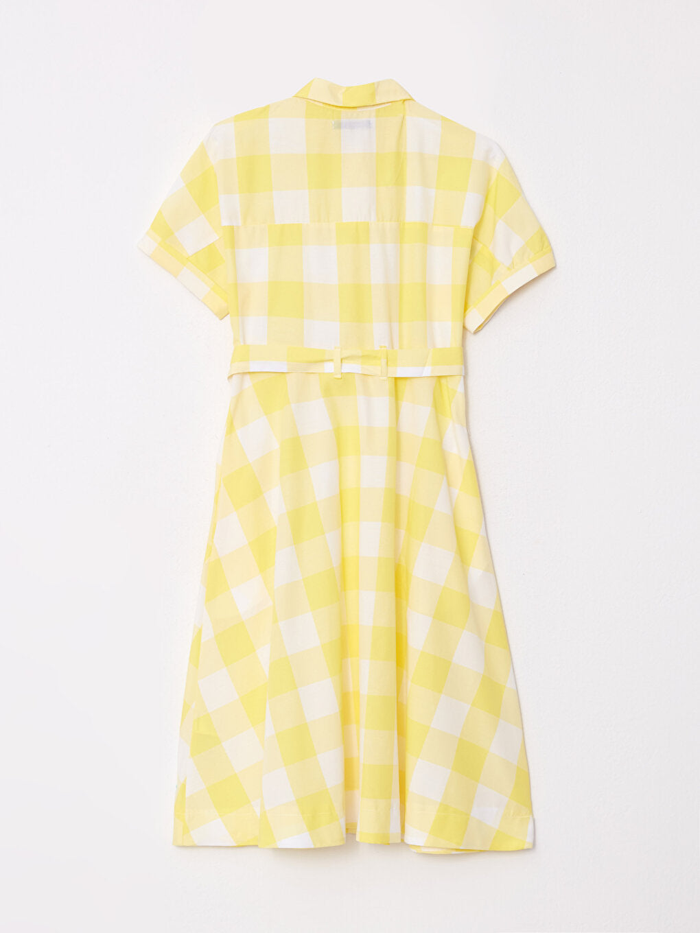 Shirt Collar Plaid Short Sleeve Poplin Women's Dress