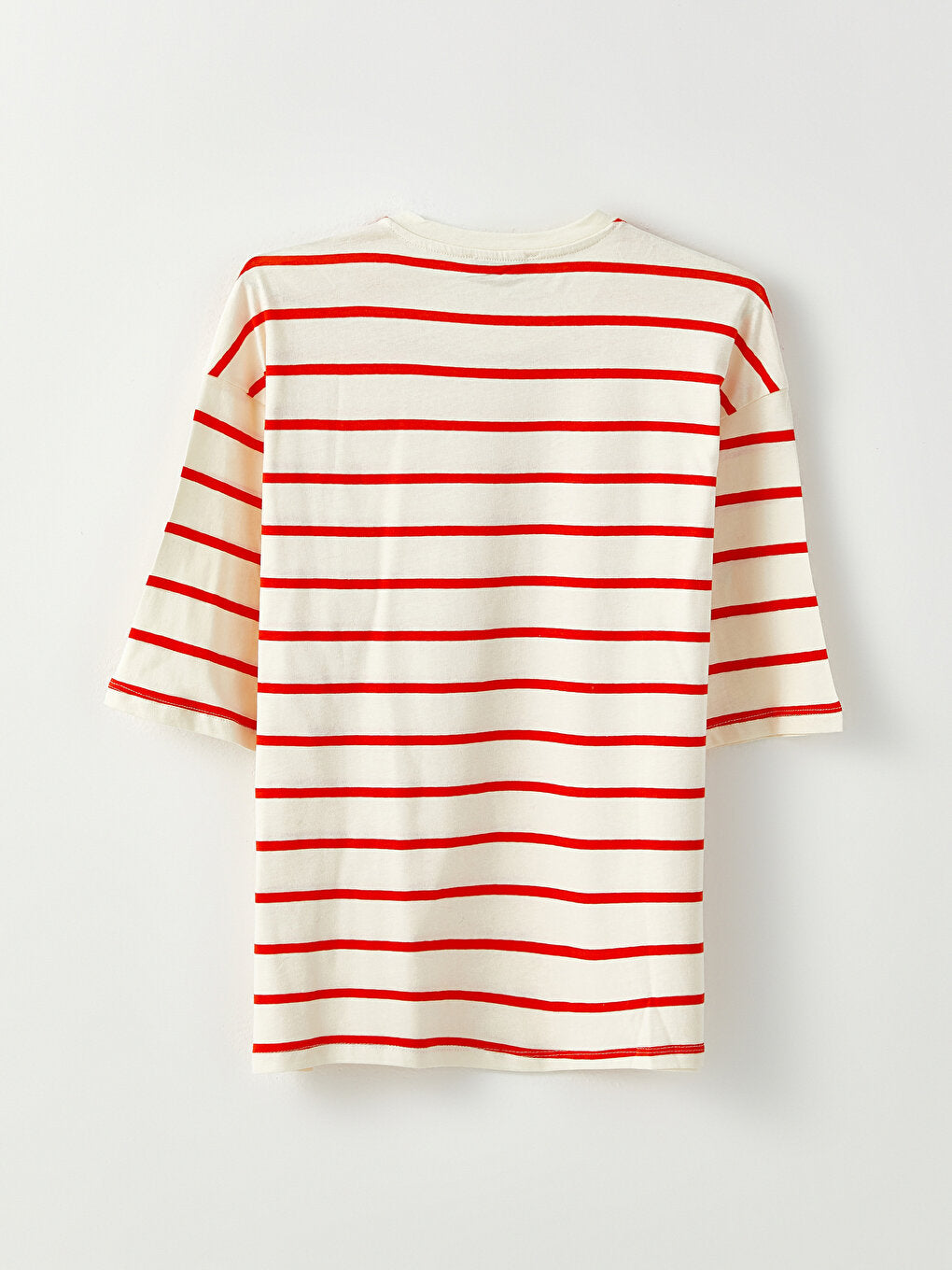 Crew Neck Striped Short Sleeve Cotton Women's T-Shirt