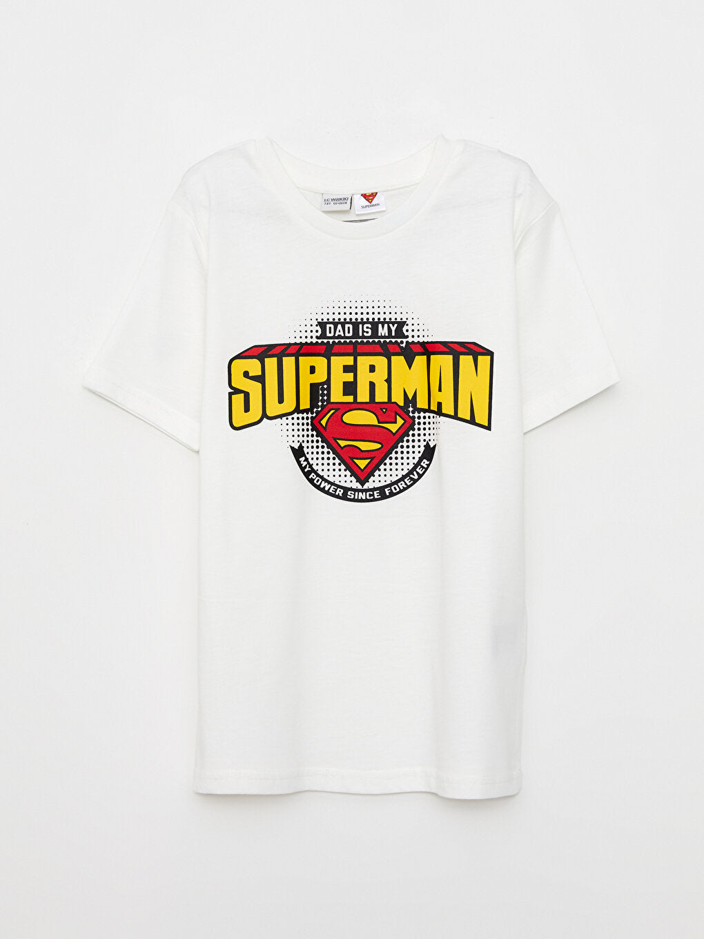 Crew Neck Superman Printed Short Sleeve Cotton Boy's T-Shirt