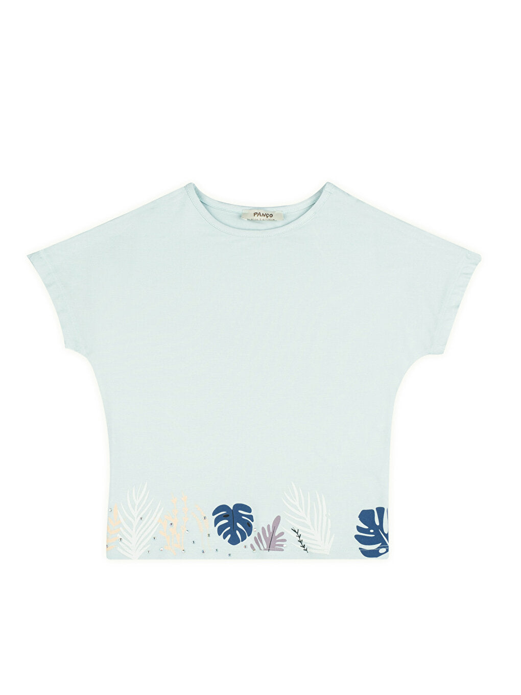 Crew Neck Printed Short Sleeve Girls' T-Shirt