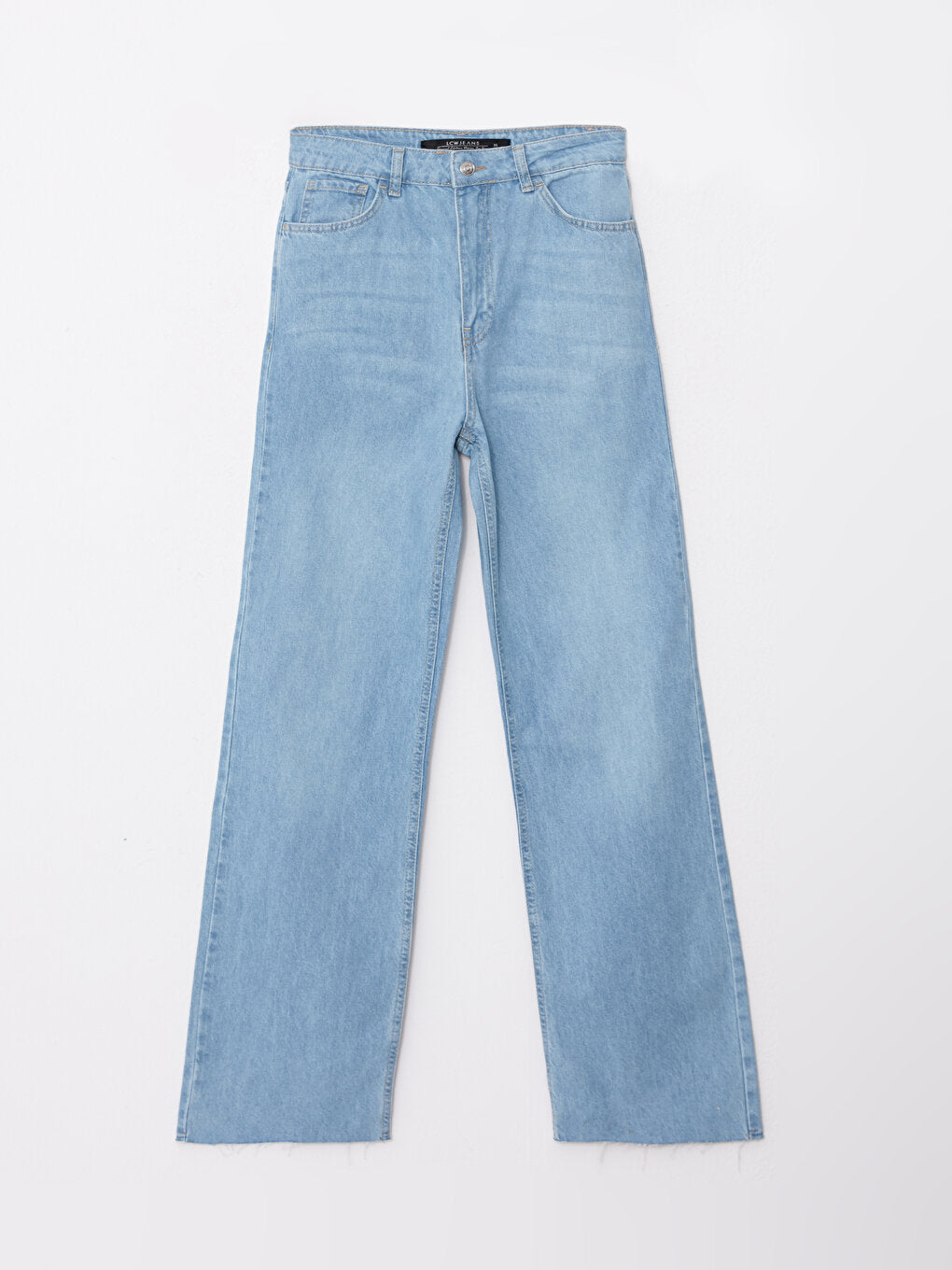 Wideleg Straight Ripped Detailed Women's Jean Trousers