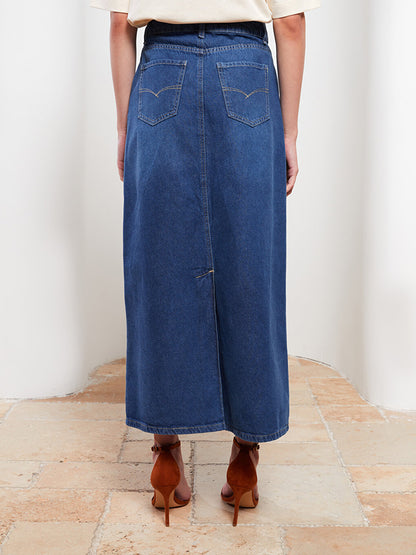 Women's Standard Fit Straight Jean Skirt