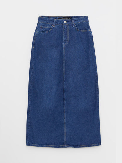 Women's Standard Fit Straight Jean Skirt