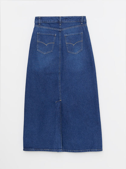 Women's Standard Fit Straight Jean Skirt