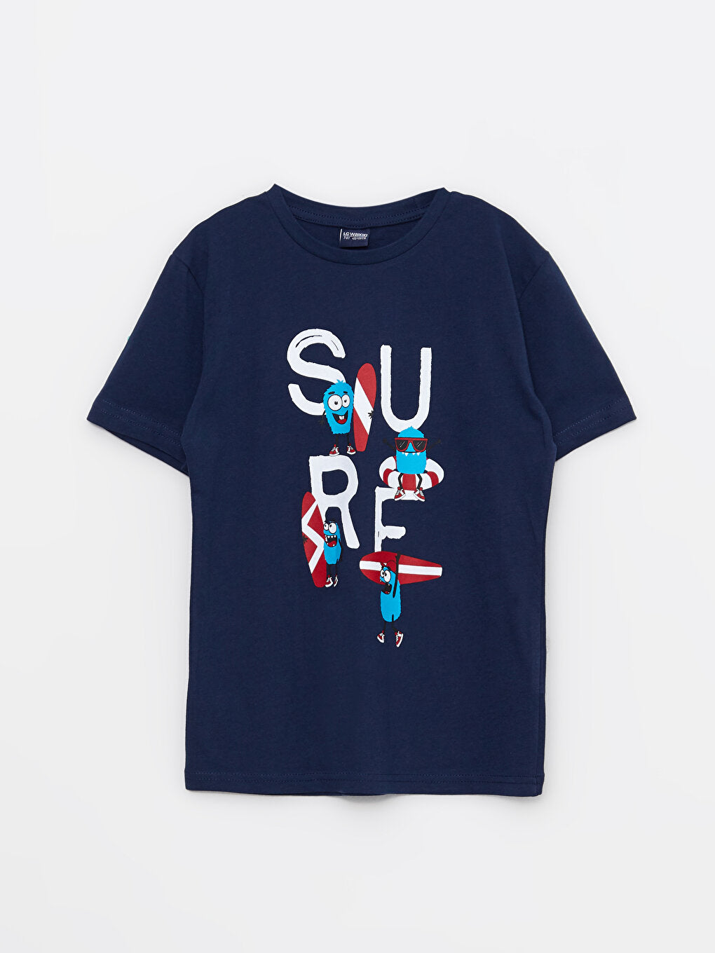 Crew Neck Printed Short Sleeve Cotton Boys' T-Shirt