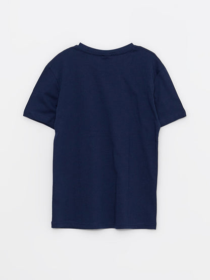 Crew Neck Printed Short Sleeve Cotton Boys' T-Shirt