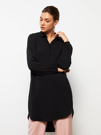 Plain Long Sleeve Women's Shirt Tunic