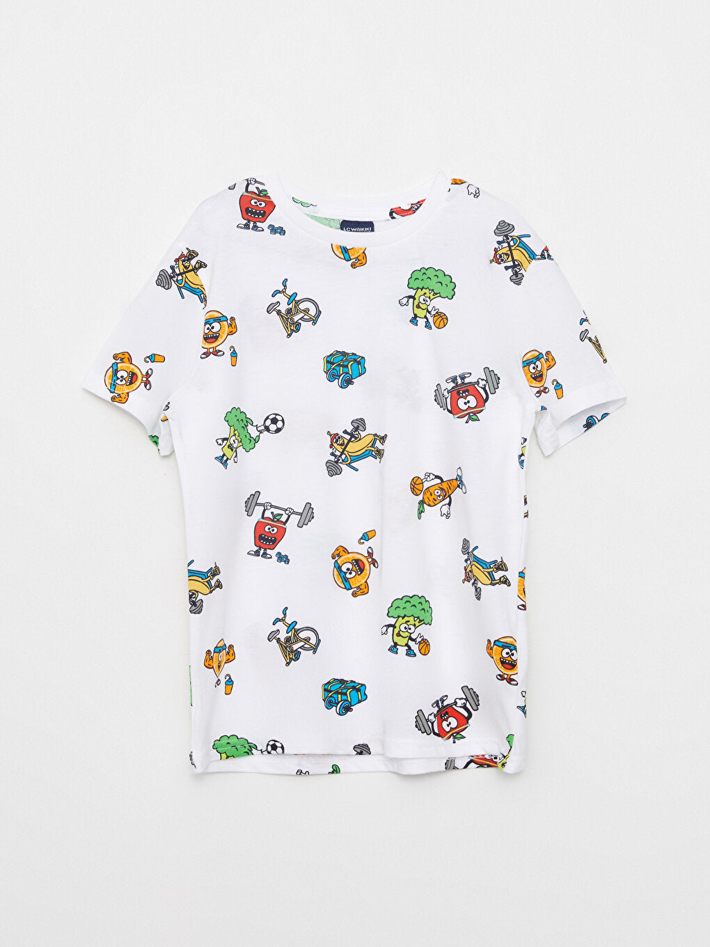 Crew Neck Printed Short Sleeve Cotton Boys' T-Shirt