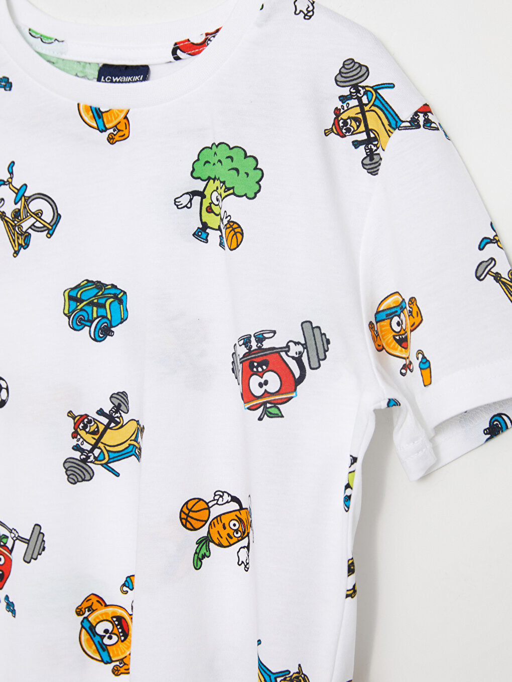 Crew Neck Printed Short Sleeve Cotton Boys' T-Shirt