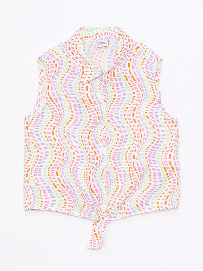 Patterned Viscose Girl's Shirt