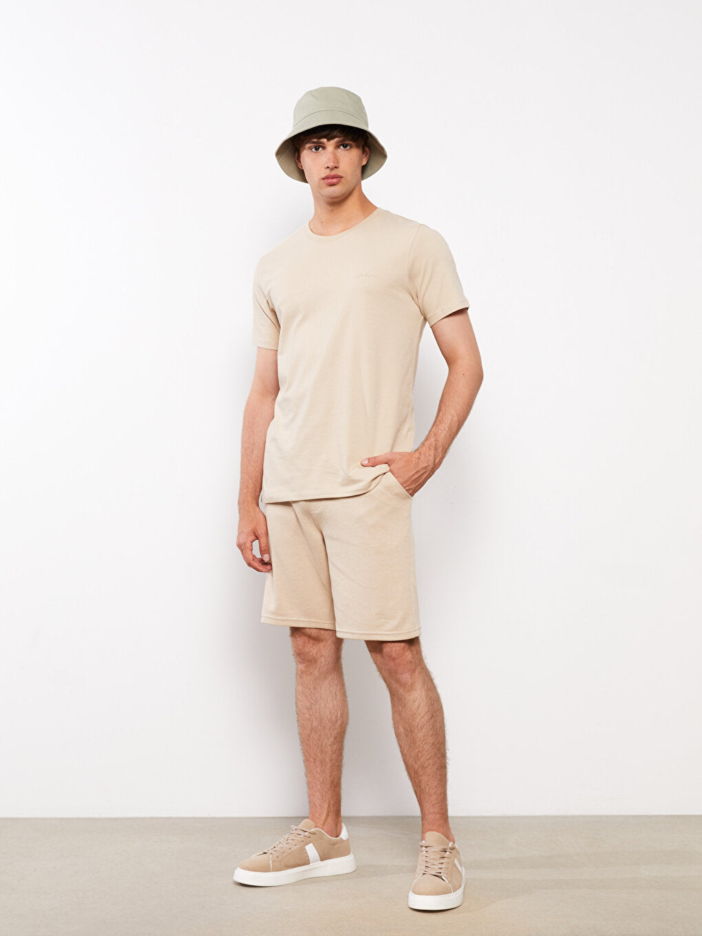 Slim Fit Men's Shorts with Waist Tie Detail