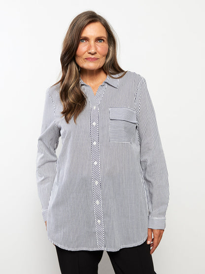 Striped Long Sleeve Women's Shirt Tunic