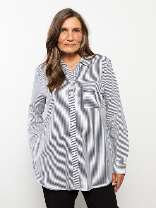 Striped Long Sleeve Women's Shirt Tunic