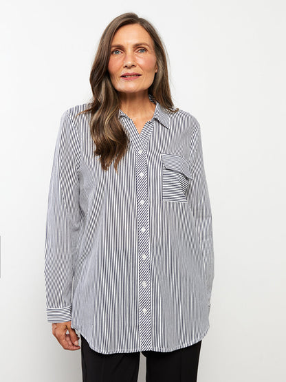 Striped Long Sleeve Women's Shirt Tunic