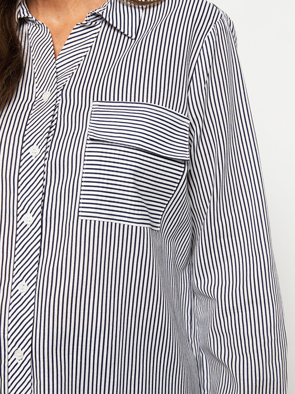 Striped Long Sleeve Women's Shirt Tunic