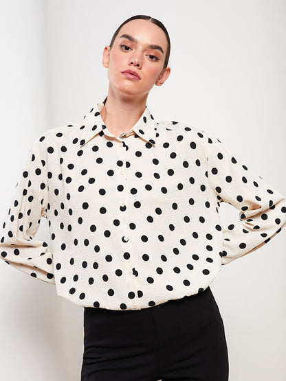 Polka Dot Long Sleeve Women's Shirt Tunic