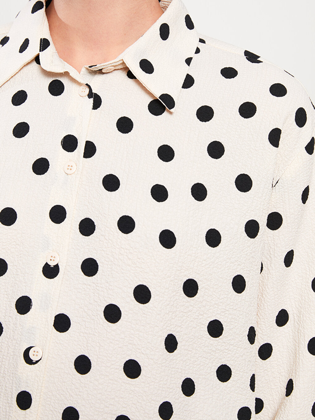 Polka Dot Long Sleeve Women's Shirt Tunic