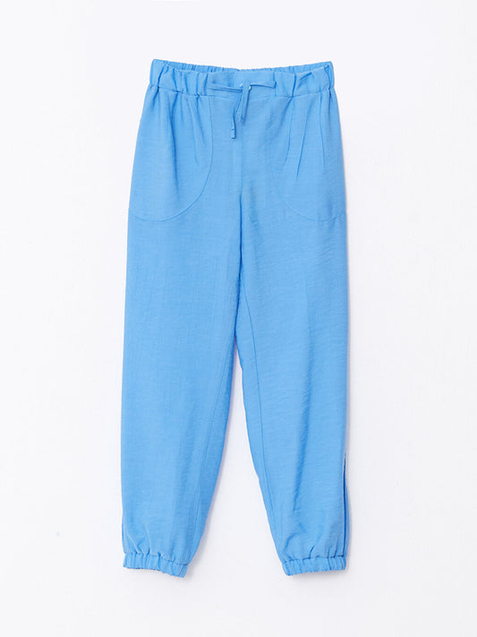 Basic Girl's Jogger Trousers with Elastic Waist