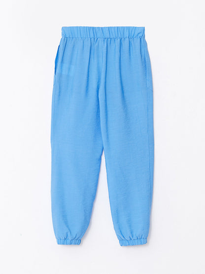 Basic Girl's Jogger Trousers with Elastic Waist