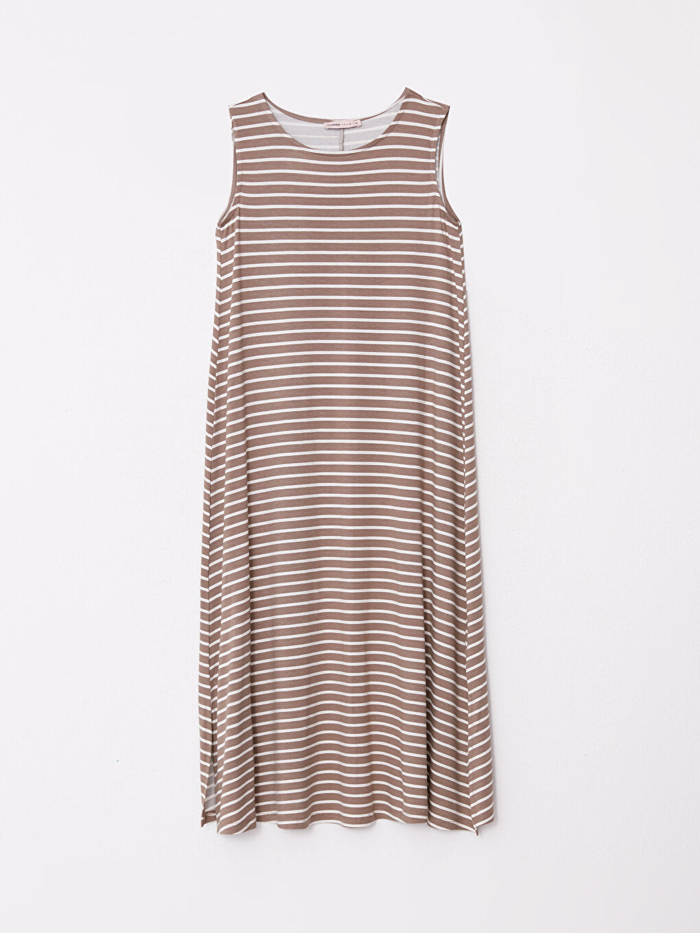 Women's Crew Neck Striped Sleeveless Dress