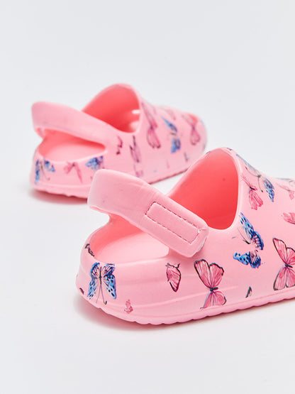 Butterfly Printed Velcro Girls Sandals