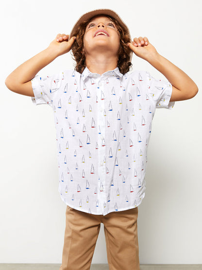 Patterned Short Sleeve Boy's Shirt