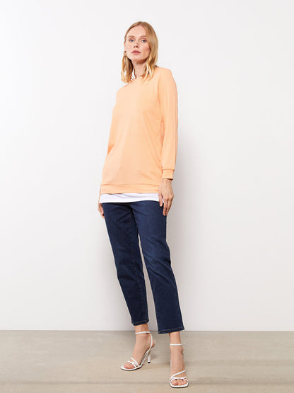 Crew Neck Plain Long Sleeve Women's Tunic