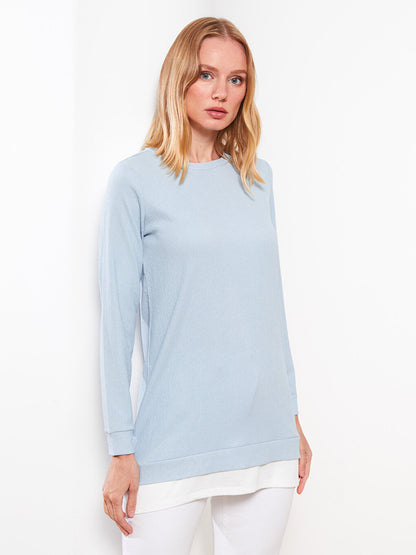 Crew Neck Plain Long Sleeve Women's Tunic