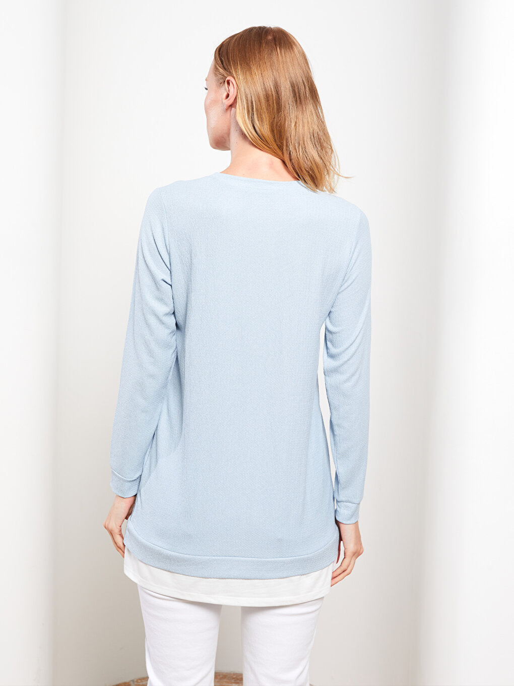 Crew Neck Plain Long Sleeve Women's Tunic