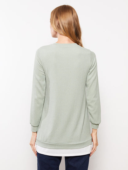 Crew Neck Plain Long Sleeve Women's Tunic