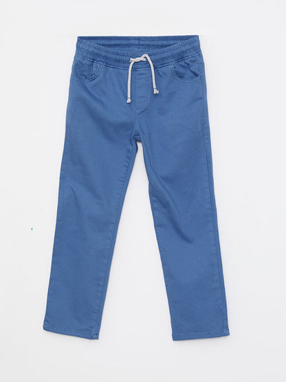 Basic Gabardine Boy's Trousers with Elastic Waist