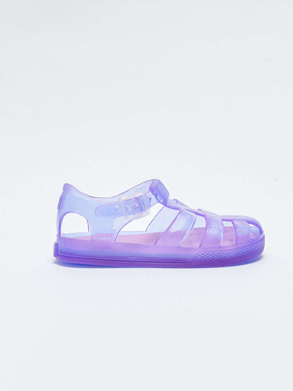 Transparent Banded Buckle Detailed Girls' Sandals